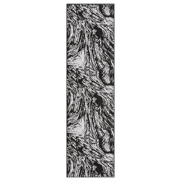 Obsidian Whirlpool OBS35 Charcoal Black/Grey/Steel Grey/Ash Grey/Slate Grey Runner-Desire Rugs-Rug Love - The Most Loved Rug Store